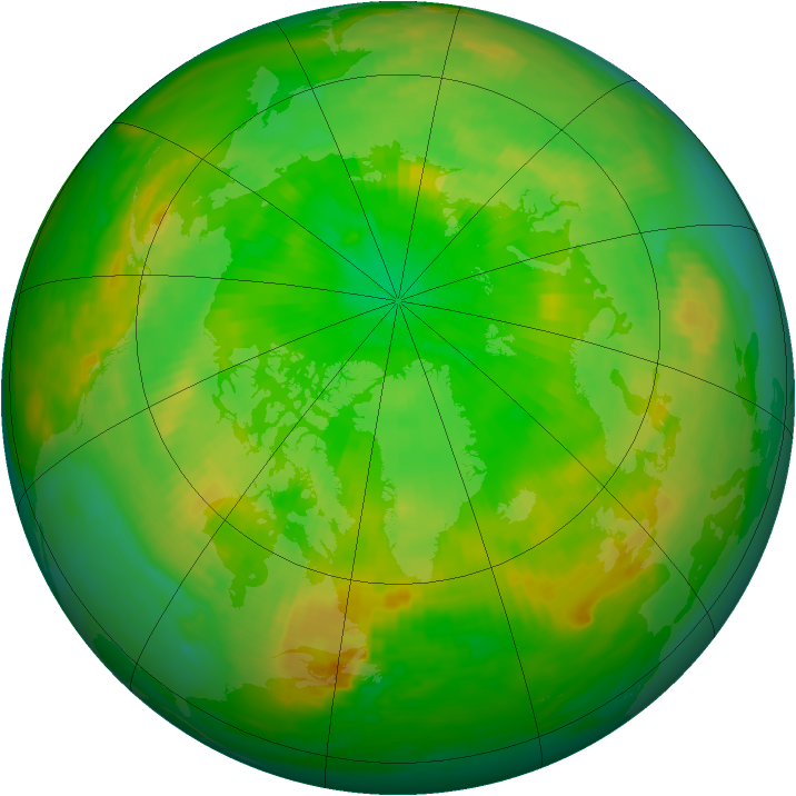 Arctic ozone map for 07 July 1980